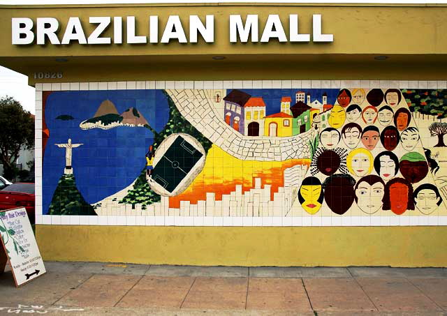 The mosaic mural at the Brazilian Mall, 10826 Venice Boulevard, Culver City