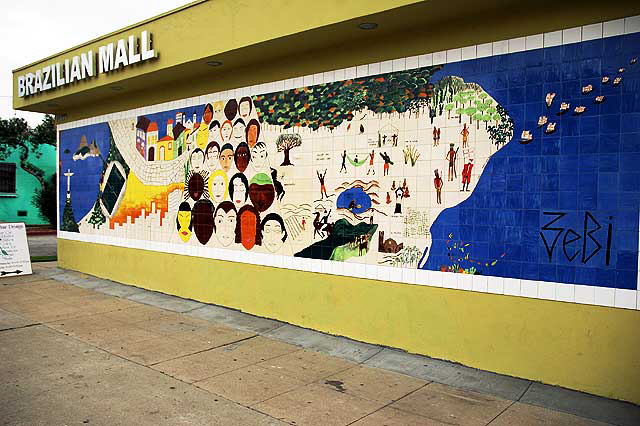 The mosaic mural at the Brazilian Mall, 10826 Venice Boulevard, Culver City
