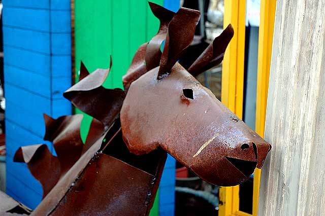 Rusting Deer - at "Nick Metropolis - The King of Collectable Furniture" - south of Hollywood at La Brea and First