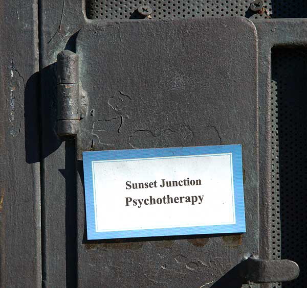 Door with business card - Sunset Junction Psychotherapy 