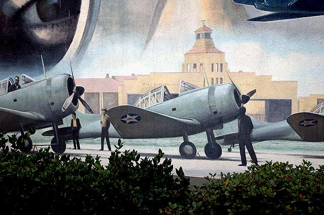 The Aviation Mural on the south side of Main, between Franklin and Grand, in El Segundo, California