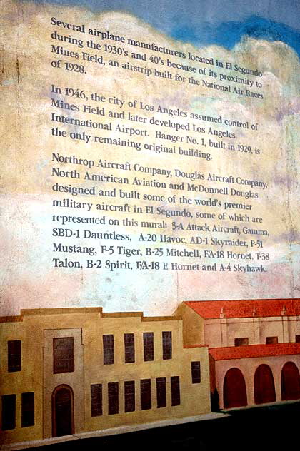 The Aviation Mural on the south side of Main, between Franklin and Grand, in El Segundo, California
