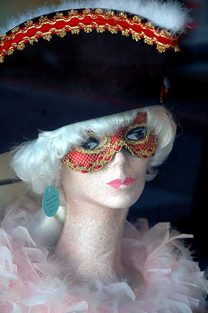 Woman's mask and hat for sale, Hollywood Boulevard