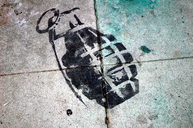 Sidewalk stencil - Melrose Avenue