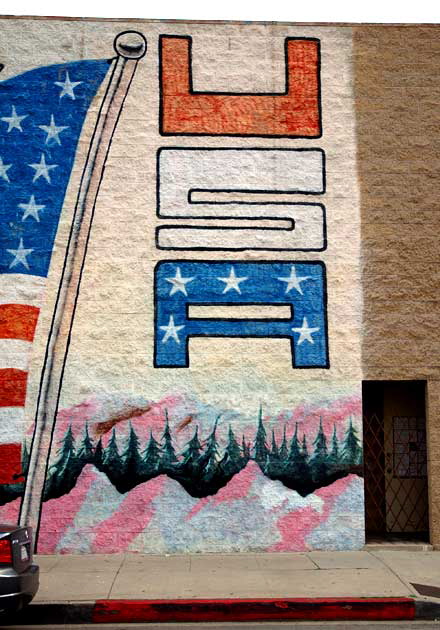 Eagle Mural, 8954 West Pico Boulevard at Crest Drive, Los Angeles - AAA Flag and Banner Manufacturing Company, west wall