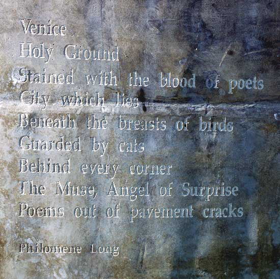 Philomene Long's Venice poem on concrete wall, Venice Beach 
