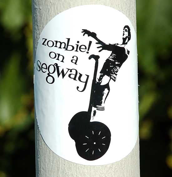 "Zombie! on a Segway" sticker - Venice Beach