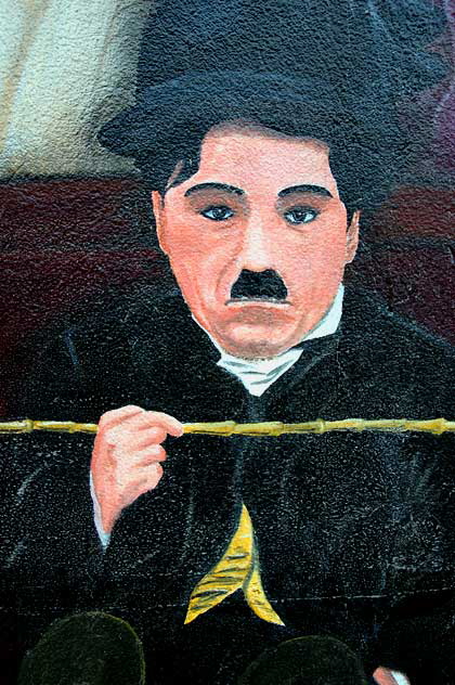 Charlie Chaplin - "You Are a Star" mural by Tom Suriya, Wilcox at Hollywood Boulevard