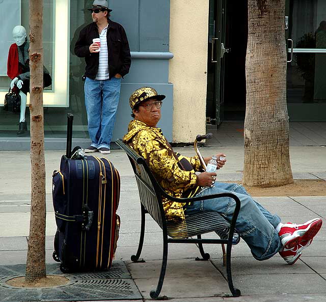 Homeless man sitting, Third Street Promenade, Santa Monica 
