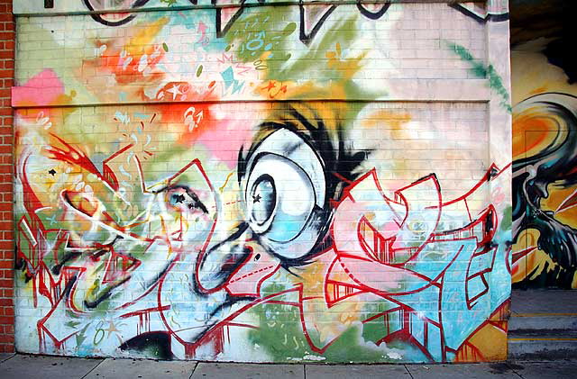 Untitled Mural, 1991 - Severe, Den, Risk, Slick,  2308 Broadway, at Cloverfield Boulevard, Santa Monica