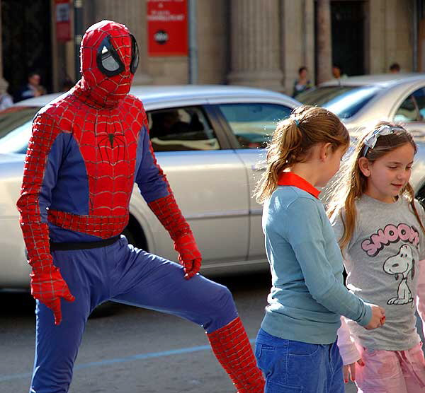 Spiderman impersonator in front of the Kodak Theater, Hollywood Boulevard