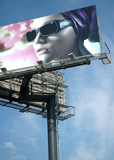 Prada billboard on the Sunset Strip, at Sunset Plaza 