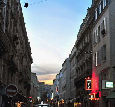 Rue Daguerre at sunset