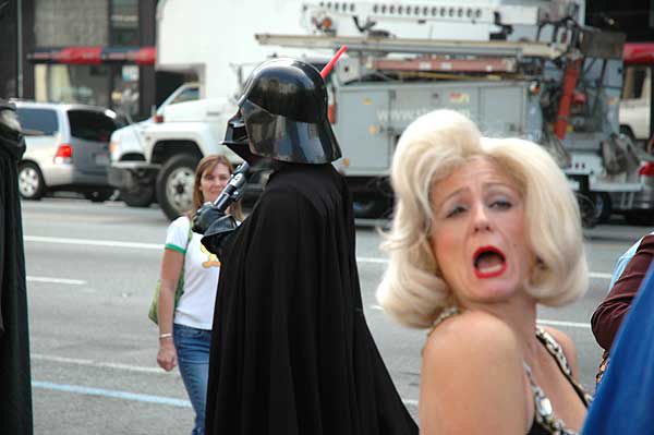 Marilyn Monroe impersonator in front of the Kodak Theater in Hollywood