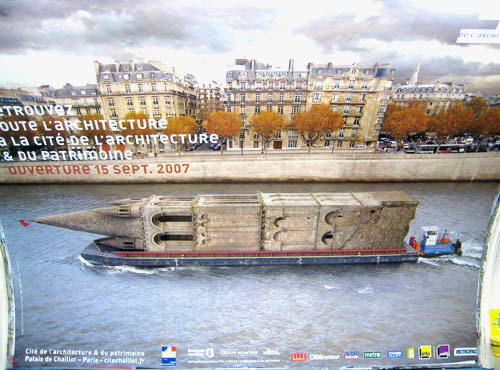 A poster in the Paris metro, for a new architecture museum to open in September