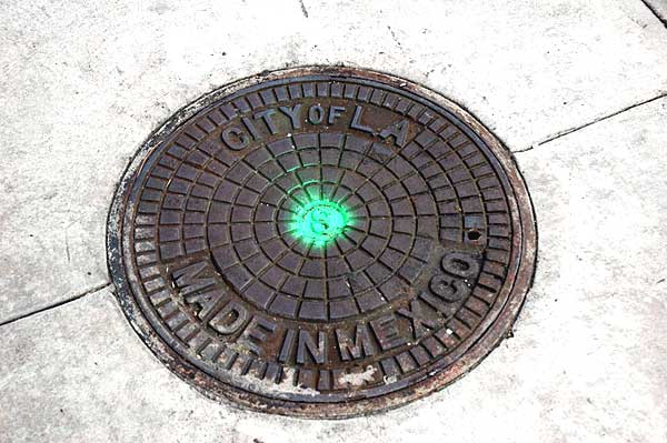 Los Angeles manhole cover, made in Mexico ...