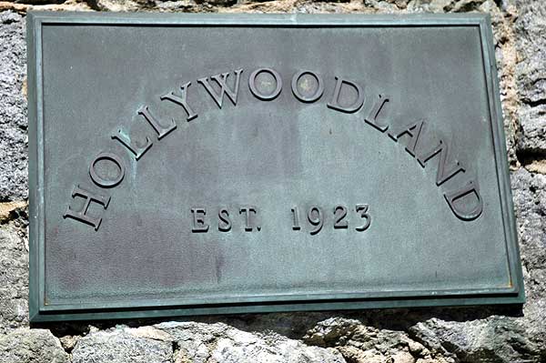 Hollywoodland plaque, Beachwood Drive  