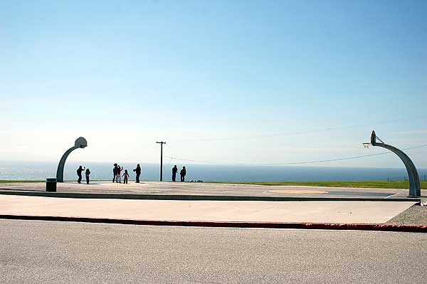 Basketball in the sky, Angels Gate Park  