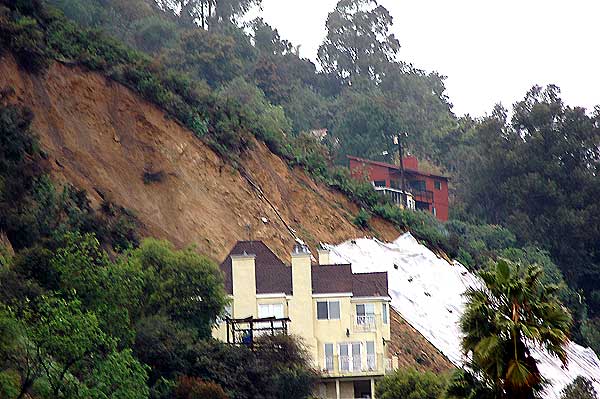 House in slide area, Laurel Canyon, Hollywood