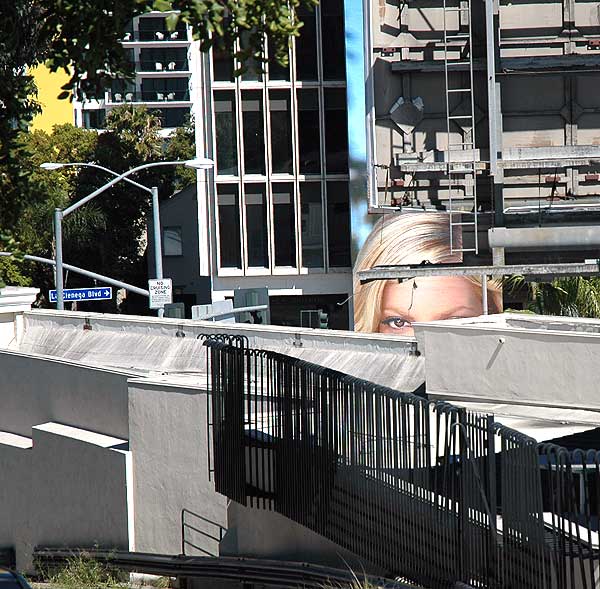 Tori Spelling billboard on Sunset Strip