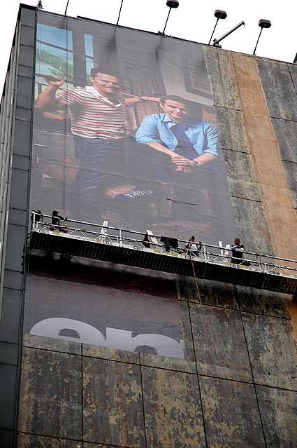 Sign workers above the Sunset Strip