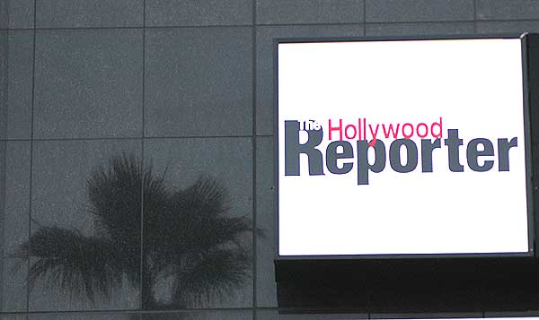 Hollywood Reporter sign with palm tree...