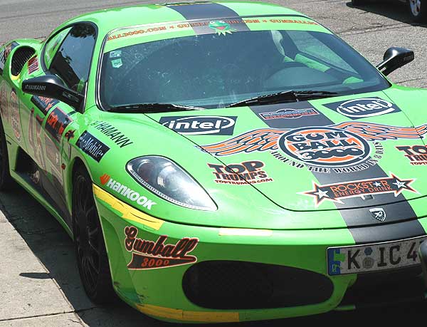 Gumball rally Ferrari F430 on Melrose -