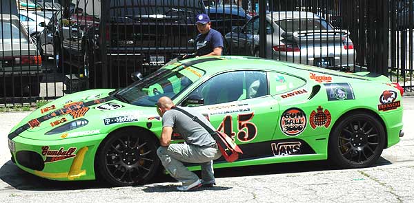 Gumball rally Ferrari F430 on Melrose -