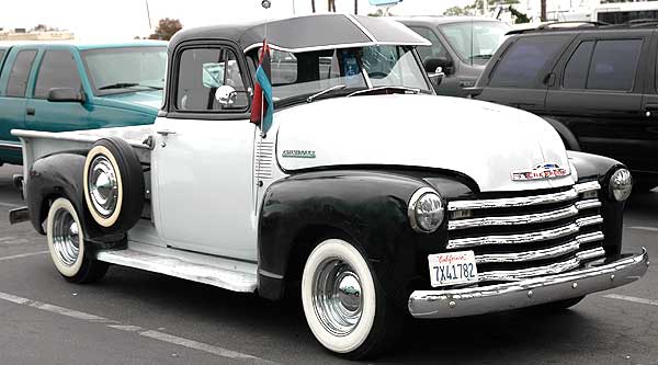 Old Chevy truck, parked in Marina del Rey
