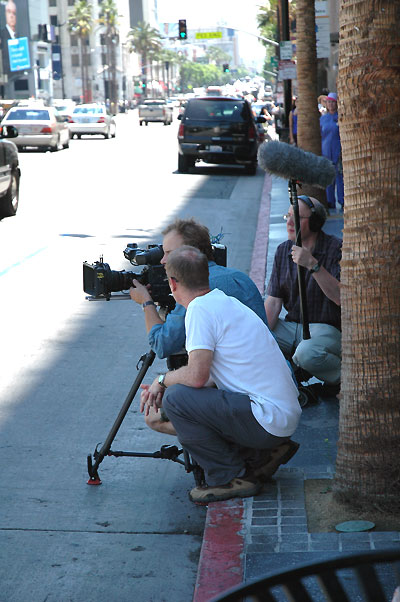 Film crew, Hollywood Boulevard