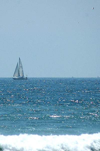 The horizon at Huntington Beach ...