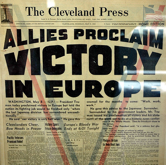 VE day in the Cleveland Press...