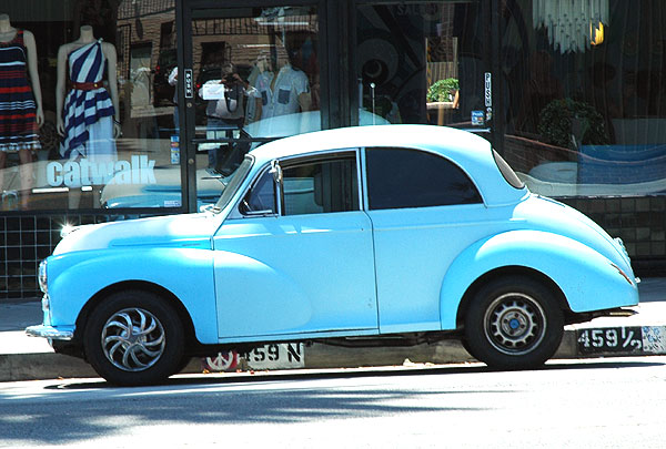 A Morris Minor 1000 parked on Fairfax Avenue -