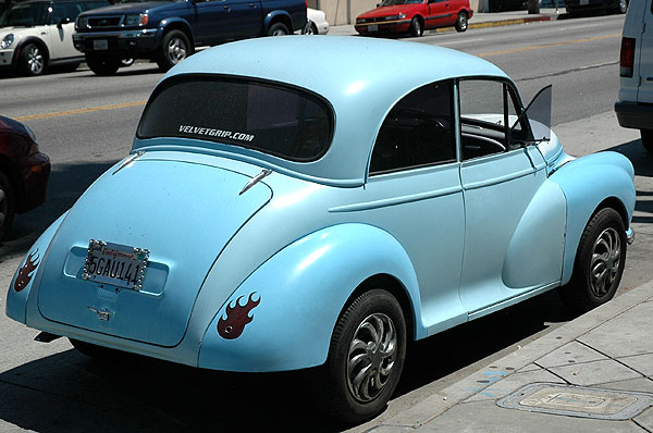 A Morris Minor 1000 parked on Fairfax Avenue -