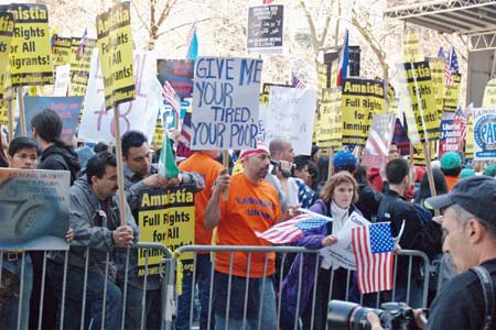 Immigration rally, lower Manhattan, 10 April 2006