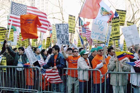 Immigration rally, lower Manhattan, 10 April 2006