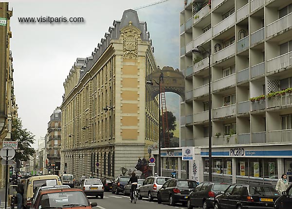 A Paris mural with vanishing perspective -