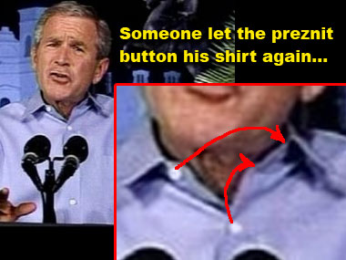 Bush- misaligned shirt buttons