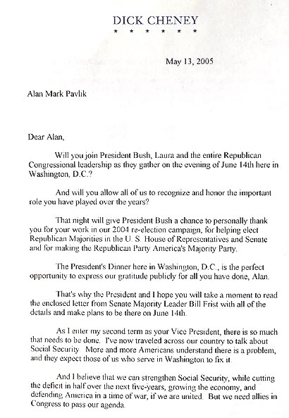 Invitation to Bush Dinner