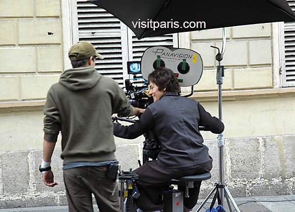 Filming in Paris on the streets...