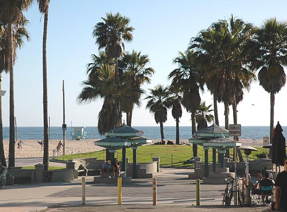 Establishing shot of Venice Beach  