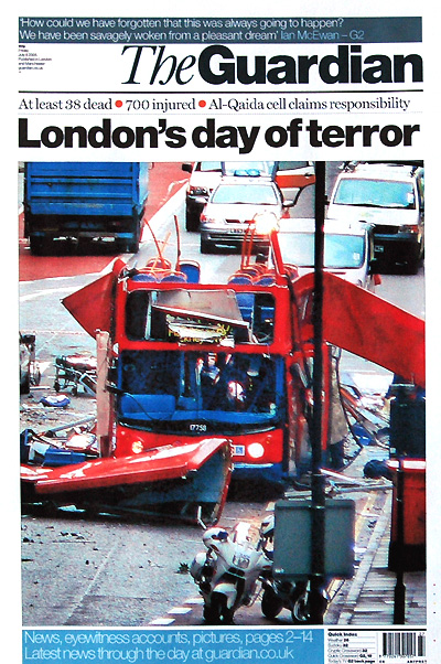 Guardian Front Page 8 July 2005