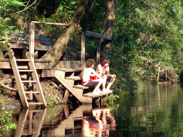 Luke and his late friend on the dock...