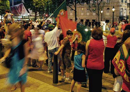 And the happy Portuguese in the streets of Paris -