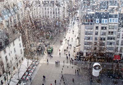 Rainy streets from the Pompidou Center