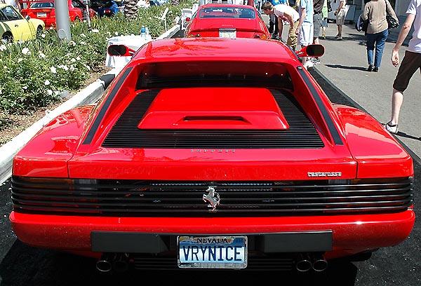 A row of red Ferraris ...