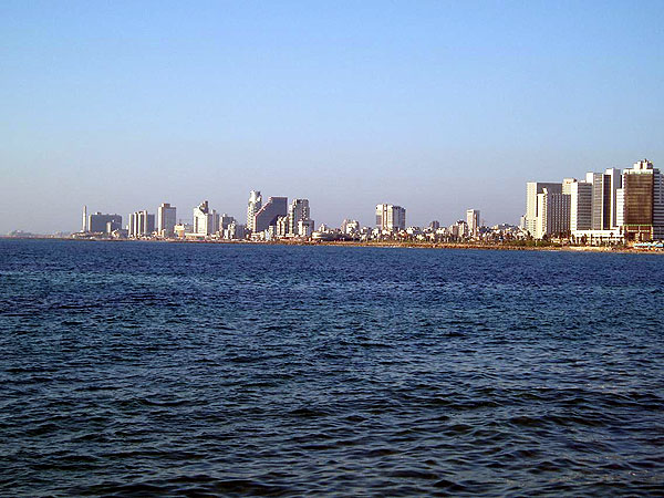 Tel-Aviv shoreline as seen from the port at Jaffa 