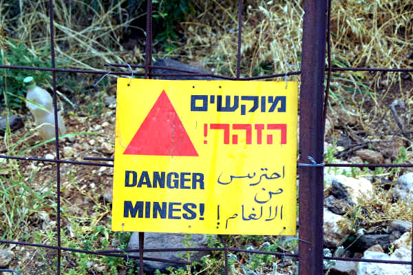 There are still mines in the Golan area