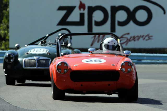 eter Uzdauinis' MG Midget leads Joe Tiero's MGA 